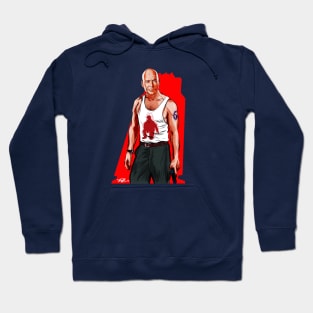 Bruce Willis - An illustration by Paul Cemmick Hoodie